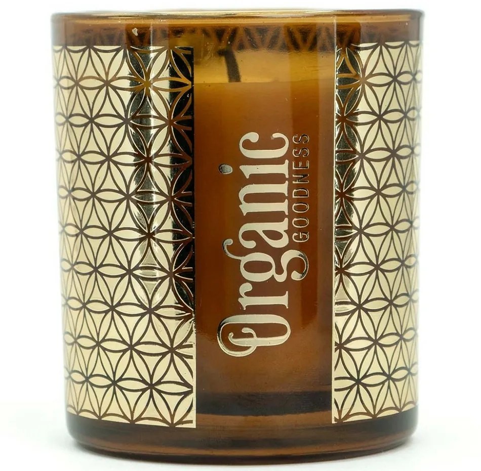 Organická vykurovacia sviečka Frankincense & Myrrh 200 g v skle so zlatou fóliou