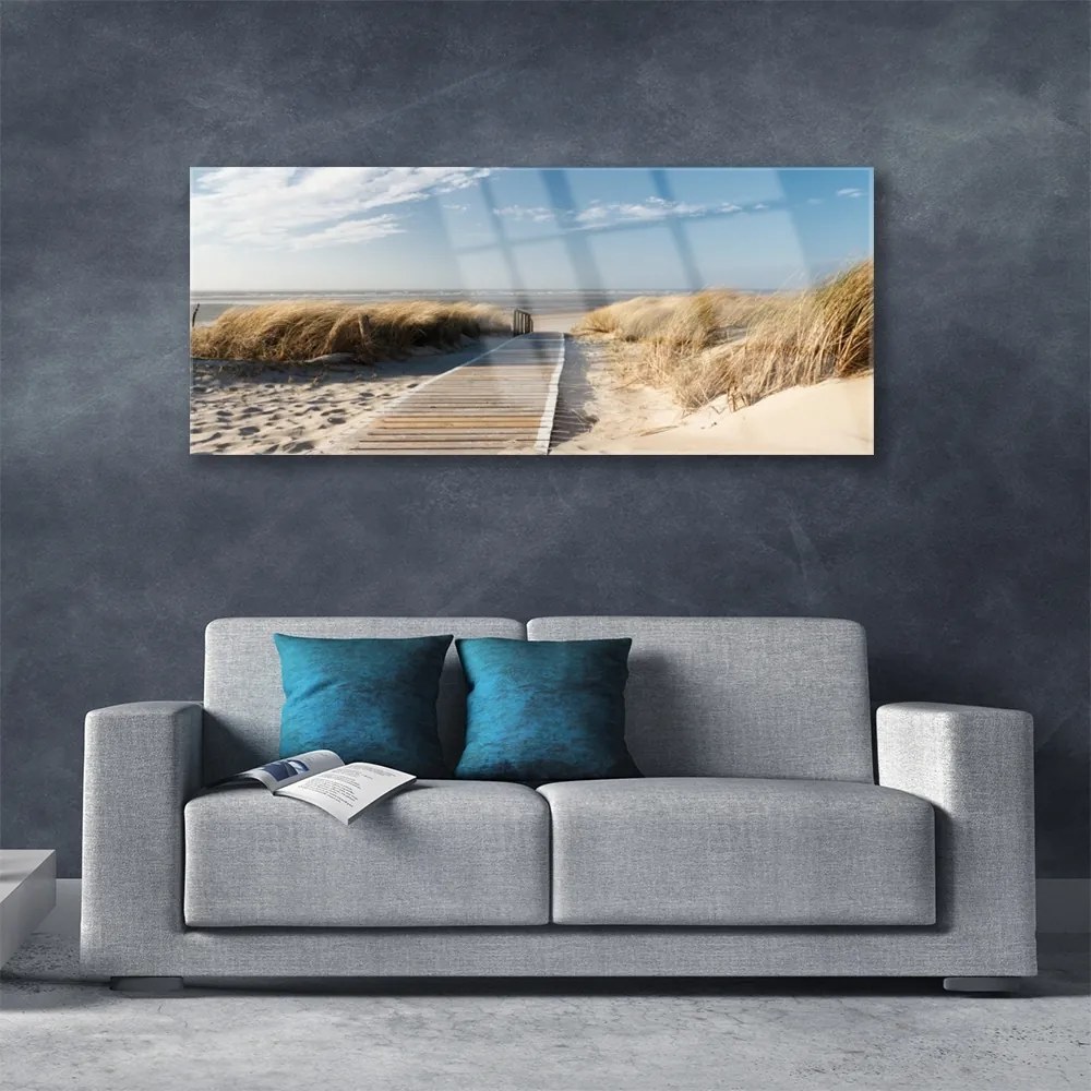 Obraz na akrylátovom skle Pláž chodník krajina 125x50 cm