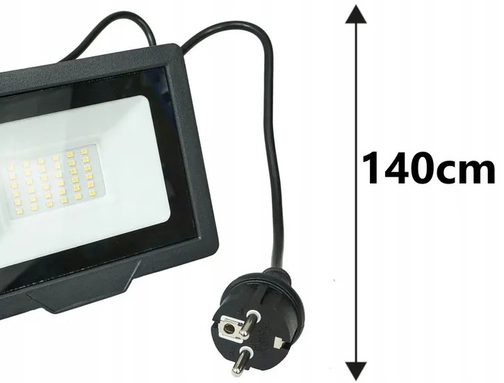 LED reflektor ECOplanet - 100W - s káblom - studená biela