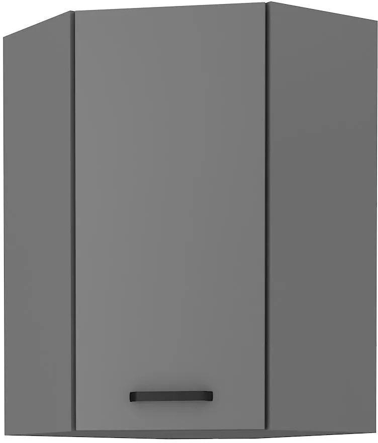 Horná rohová kuchynská skrinka Nesia 60x60 GN-90 1F (45°) (korpus: antracit + front: antracit). Vlastná spoľahlivá doprava až k Vám domov. 1134783