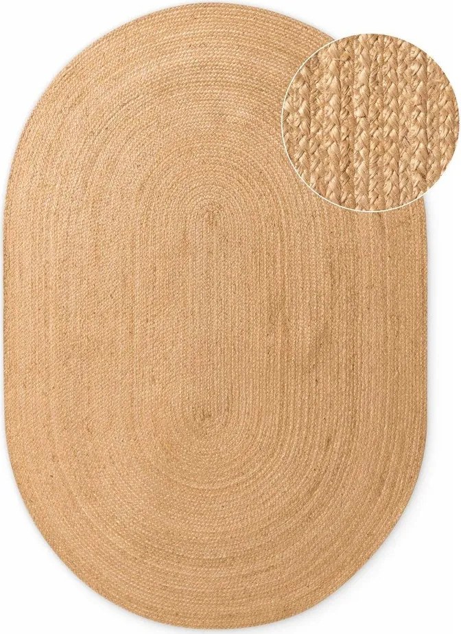 Obojstranný/ručne tkaný jutový koberec v prírodnej farbe 160x230 cm Braided – Hanse Home