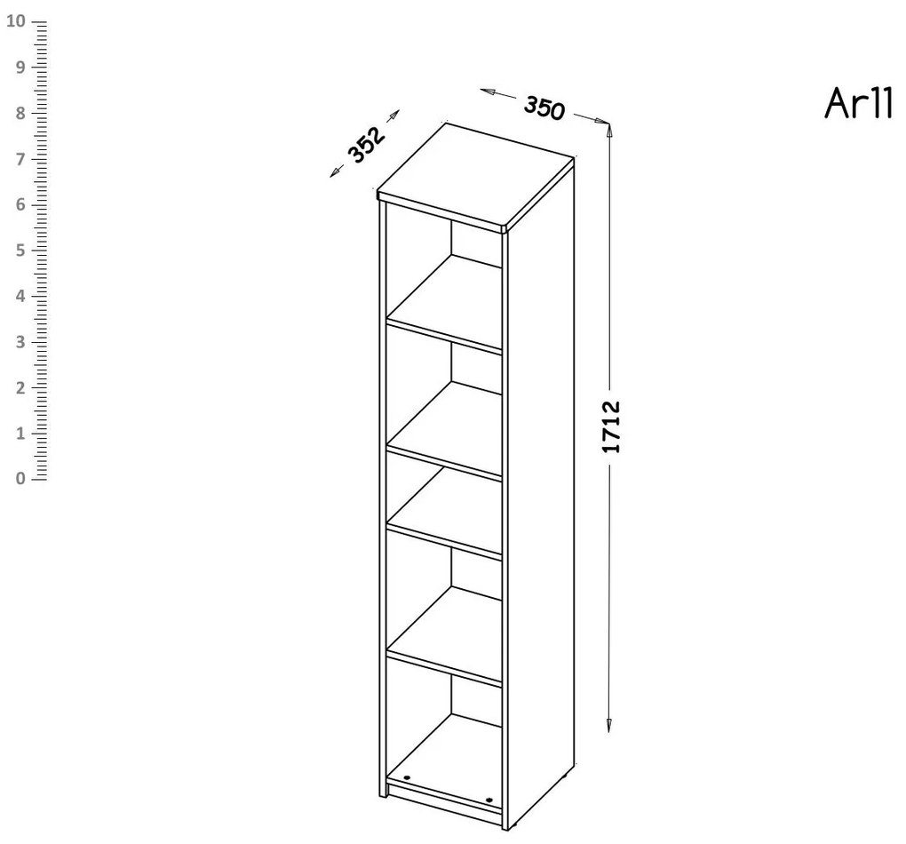 Regál typ AR11 Alishia (biela). Vlastná spoľahlivá doprava až k Vám domov. 1040722