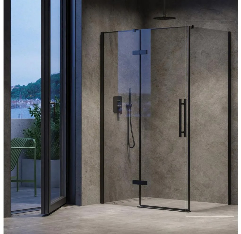 Ravak X9VVA0300Z1 - Pevná sprchová stena COOL 100x195 cm čierna
