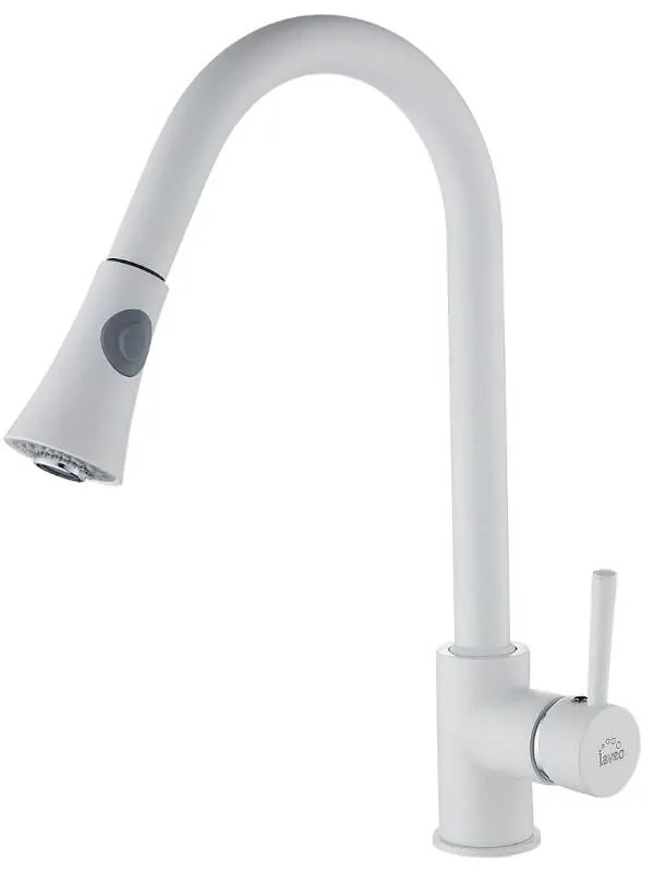 Laveo Daru, kuchynská batéria stojaca h-410, biela, LAV-BLD_669D