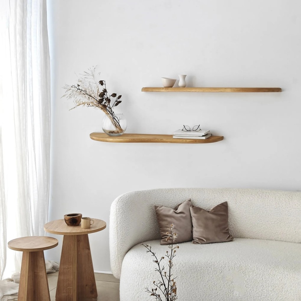 Súprava 2 ks nástenných políc WAVY dub