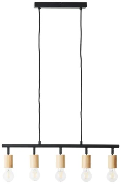 Brilliant - Luster na lanku TIFFANY 5xE27/28W/230V čierna/bambus