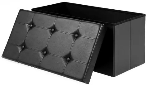 Kožená lavica SULTAN čierna