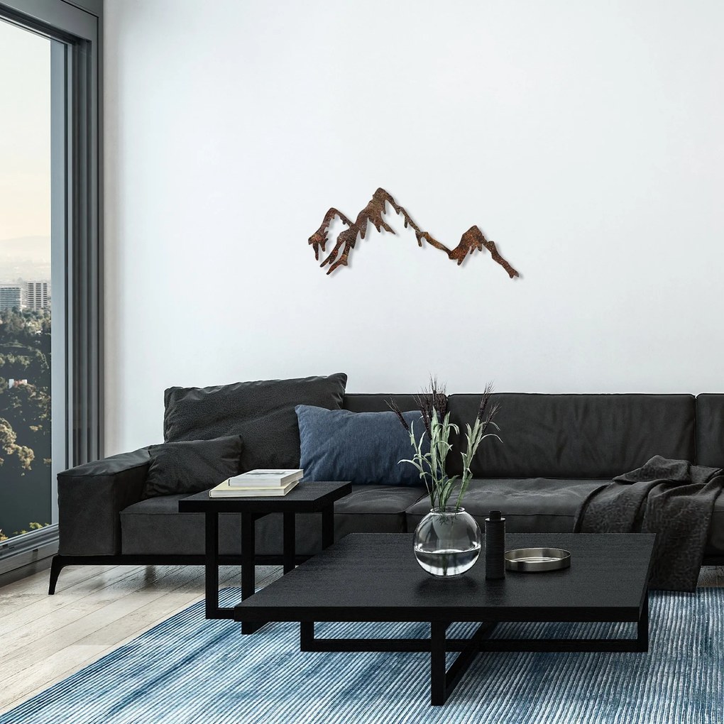 Nástěnná kovová dekorace Rusty Mountain vícebarevná