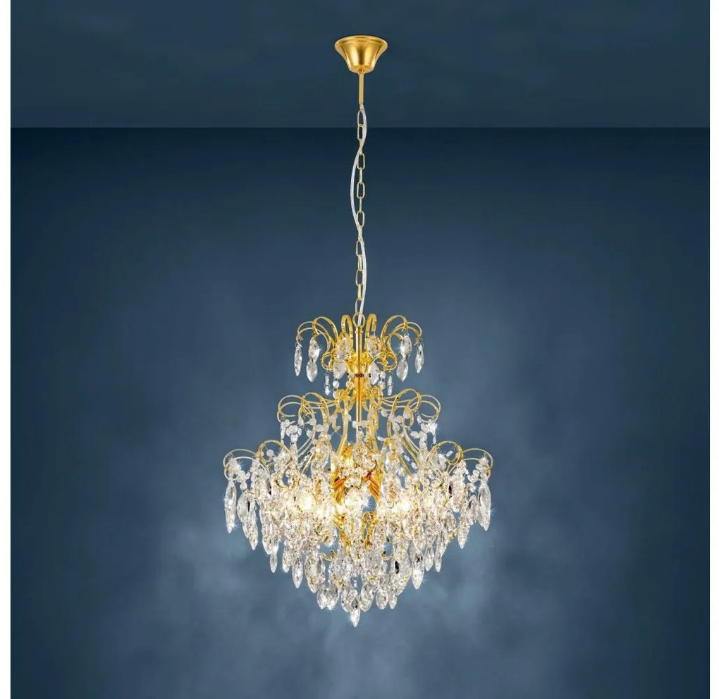 Eglo 39605 - Luster na reťazi FENOULLET 5xE14/25W/230V zlatá