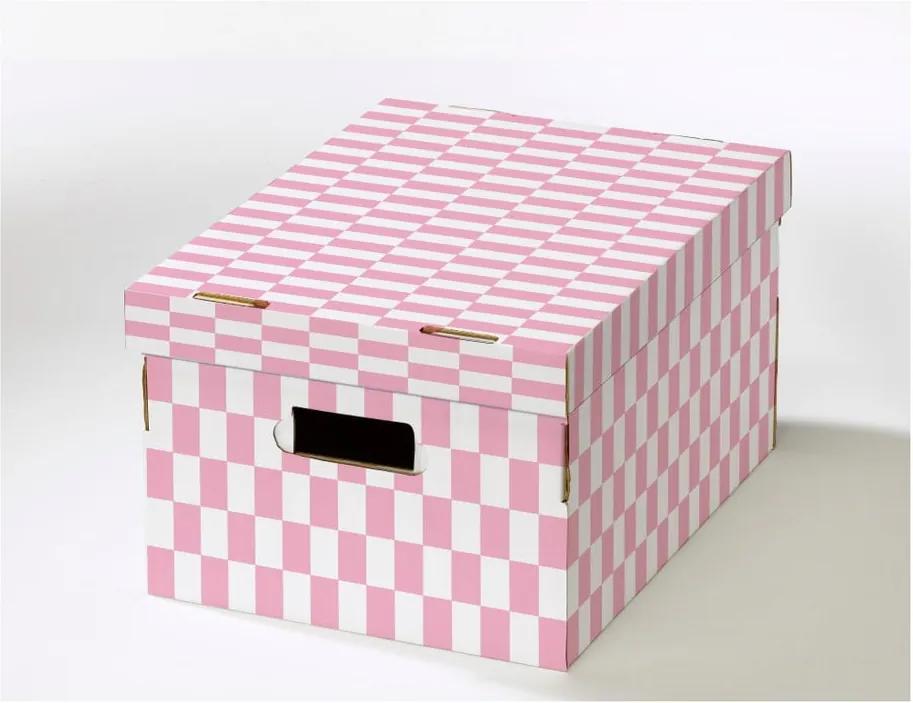 Sada 2 škatúľ s viečkom z vlnitej lepenky Compactor Teddy, 40 × 31 × 21 cm