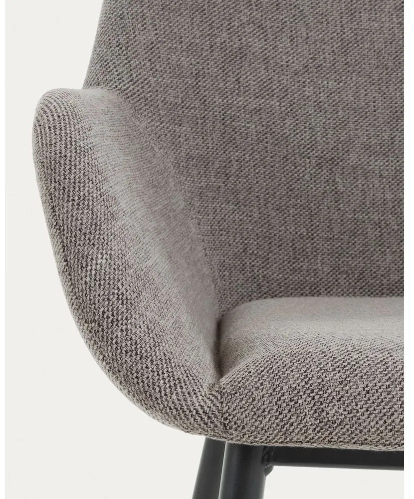 Sivé čalúnené jedálenské kreslo Konna – Kave Home