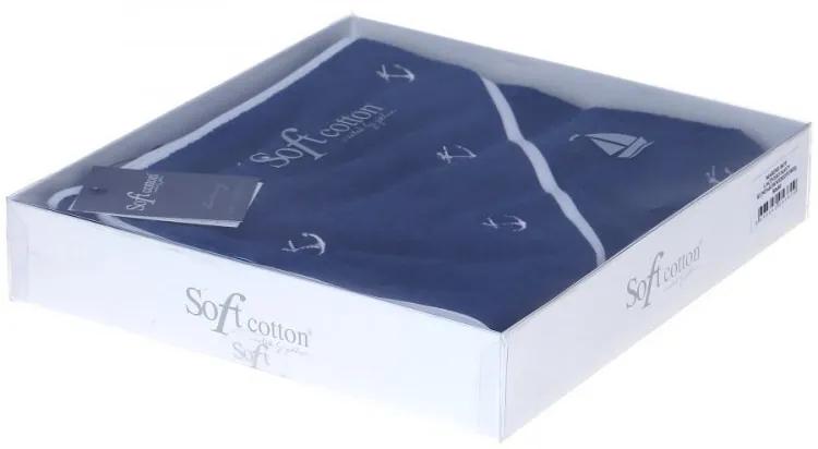 Soft Cotton Detská osuška MARINE KIDS 80x80 cm Tmavo modrá