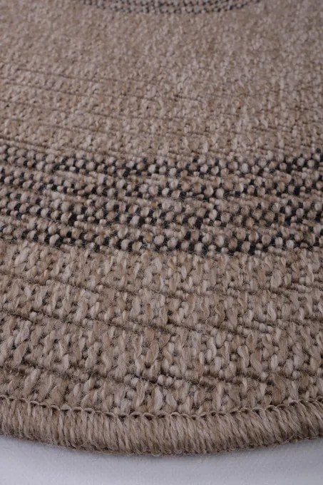 Koberec Indiana 08866A JUTE / BLACK kruh