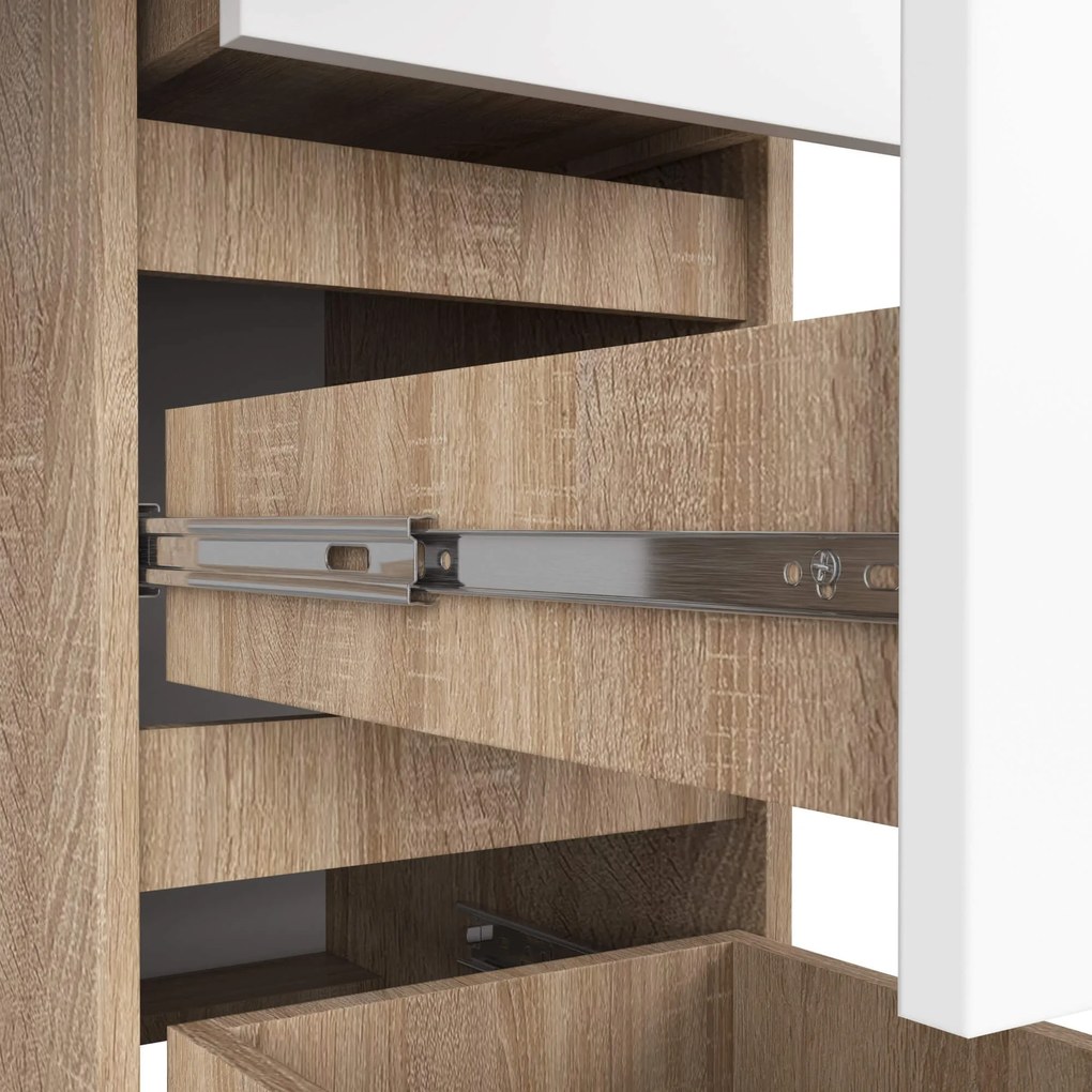 Písací stôl A-7 90 cm dub sonoma/biely pravý