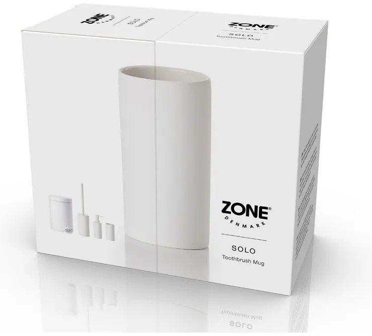 Biely pohárik na zubné kefky Zone Solo