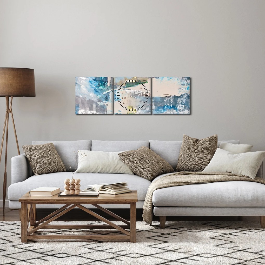 Obraz - Abstrakcia (s hodinami) (90x30 cm)