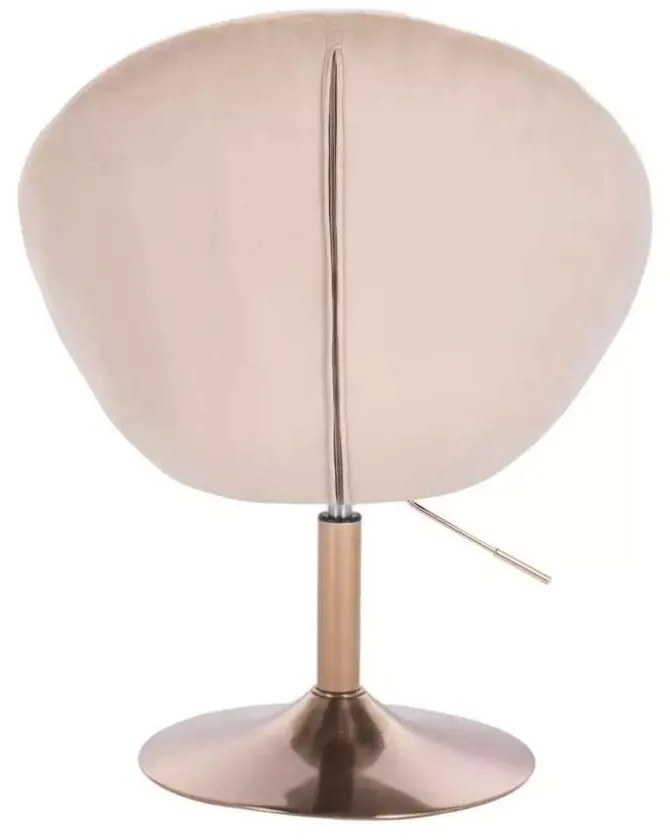 LuxuryForm DESIGN Kreslo VERA VELUR na zlatom tanieri - latte
