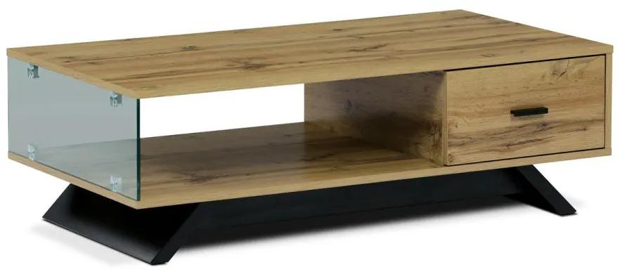 Autronic -  Stôl konferenčný AHG-647 OAK, MDF, 3D dekor divoký dub, 8mm sklenený bok