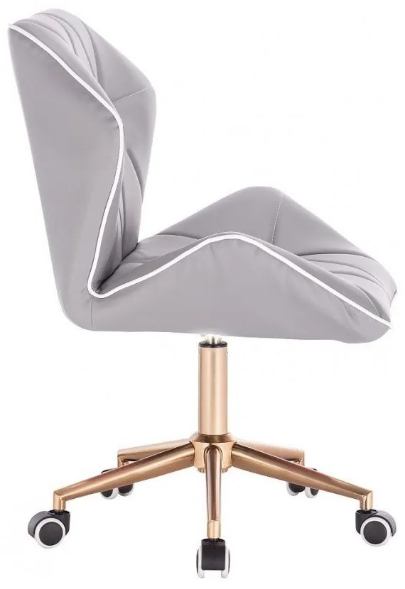 LuxuryForm DESIGN Stolička MILANO MAX na zlatej podstave s kolieskami - šedá