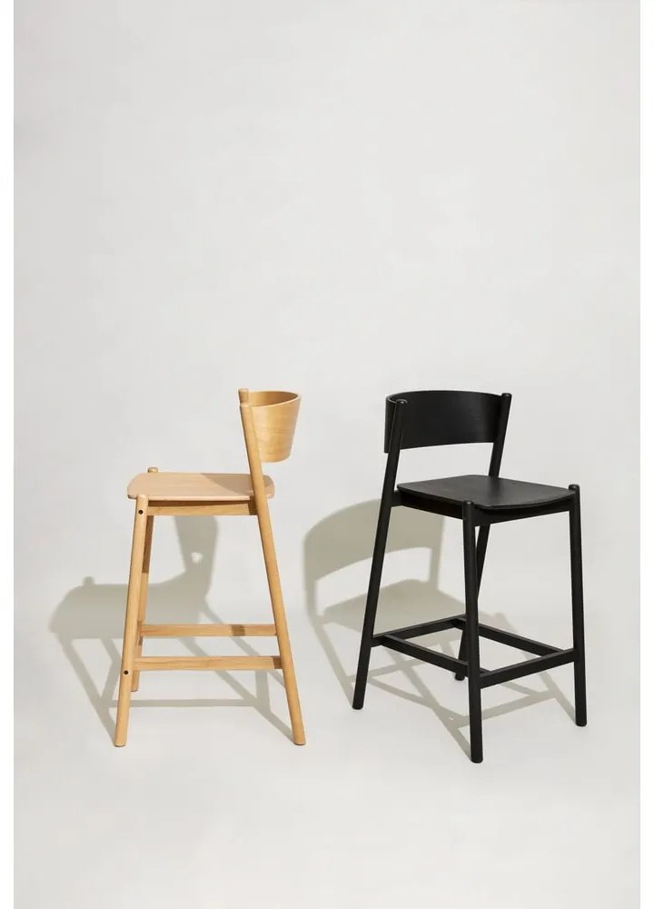 Barová stolička v dekore duba v prírodnej farbe (výška sedadla 75 cm) Oblique – Hübsch