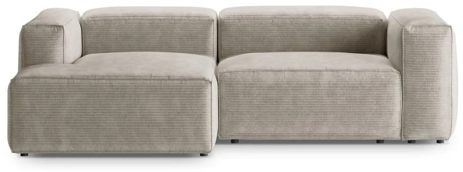 Béžová menčestrová rohová pohovka (ľavý roh/s leňoškou) Bergano – Cosmopolitan Design