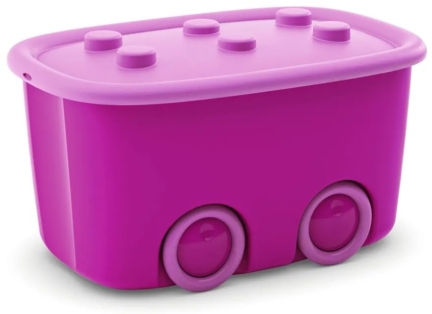 Ružový plastový detský úložný box 58x39x32 cm Funny Box – KIS