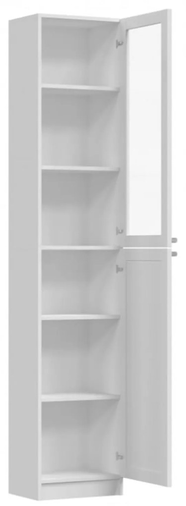 Vitrína Pafos 40 cm čiastočne presklená - biela