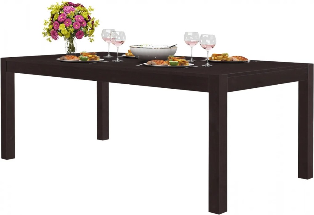 Jedálenský stôl Moni, 200 cm, tmavohnedá