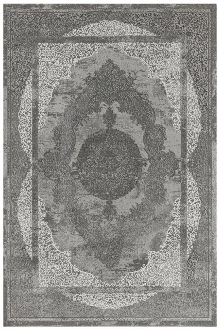 Koberec Allora Plus B826A ornament, sivý / strieborný
