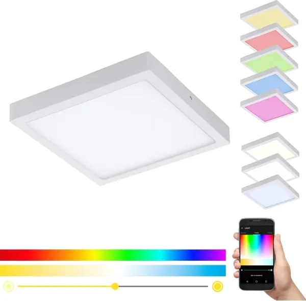 Eglo 33209 - LED RGBW stmievateľné stropné svietidlo FUEVA-C LED/21W/230V 30x30 cm biela