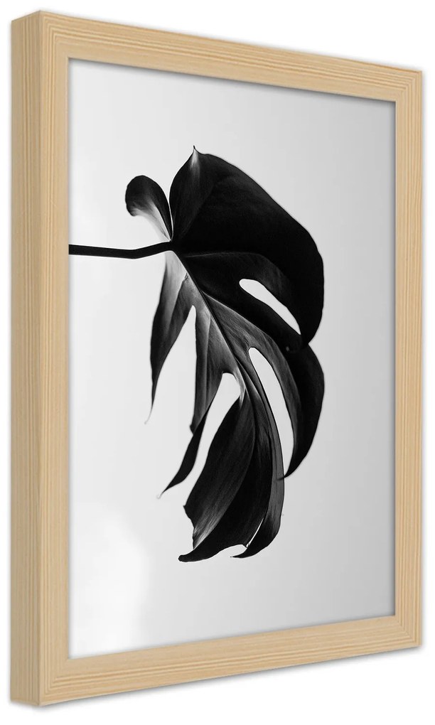 Gario Plagát Čierna a biela monstera list Farba rámu: Bez rámu, Rozmery: 20 x 30 cm
