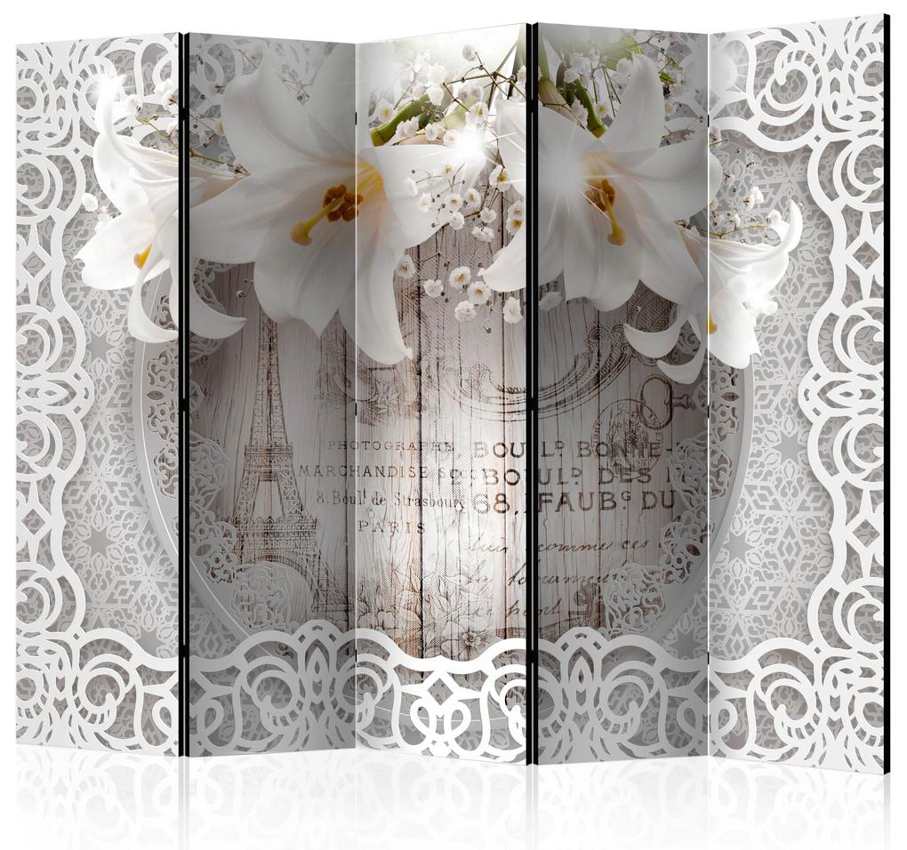 Artgeist Paraván - Lilies and Quilted Background [Room Dividers]