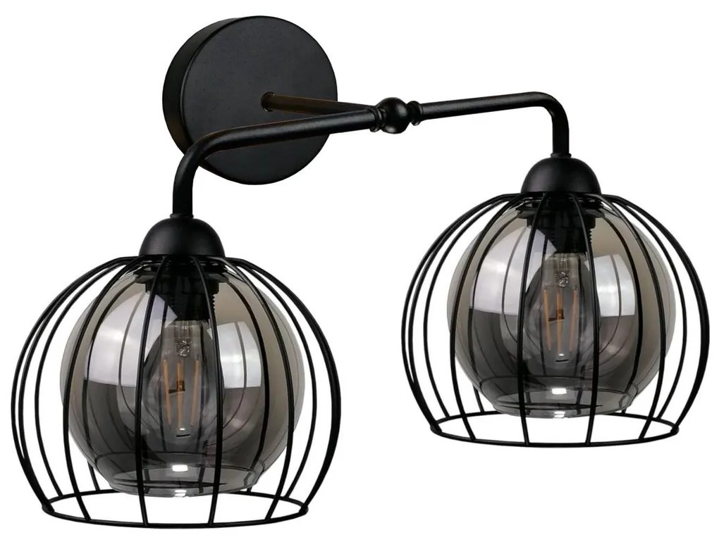 Nástenné svietidlo SOLO BLACK 2xE27/60W/230V