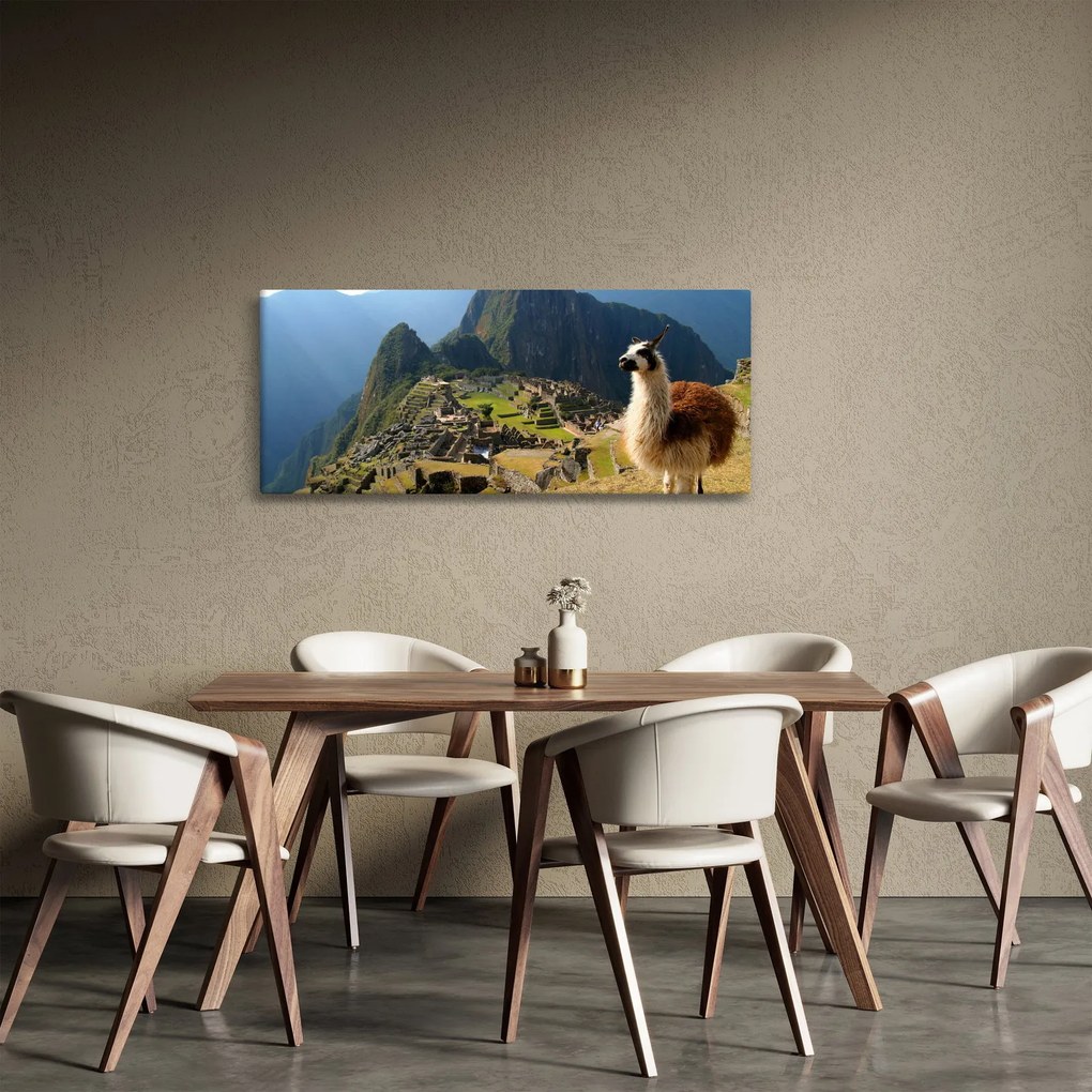 Obrázok - Lama a Machu Picchu (120x50 cm)