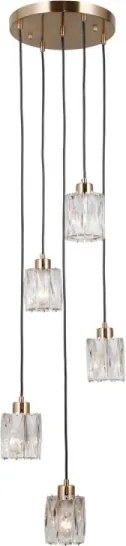 ITALUX PND-40813-5R-HBR - Závesný luster TORNO na lanku 5xE14/40W/230V zlatý