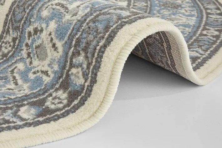 Nouristan - Hanse Home koberce Kruhový koberec Mirkan 104442 Cream / Skyblue - 160x160 (priemer) kruh cm