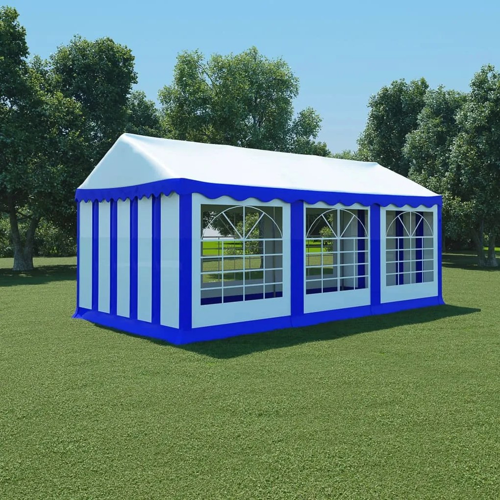 vidaXL Záhradný stan z PVC, 3x6 m, modro-biely