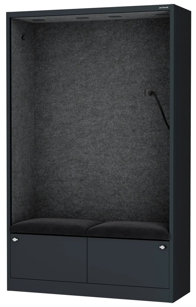 Akustická kabína SALLY MentalBox 1150 mm – antracitový korpus, tmavosivé sedadlo