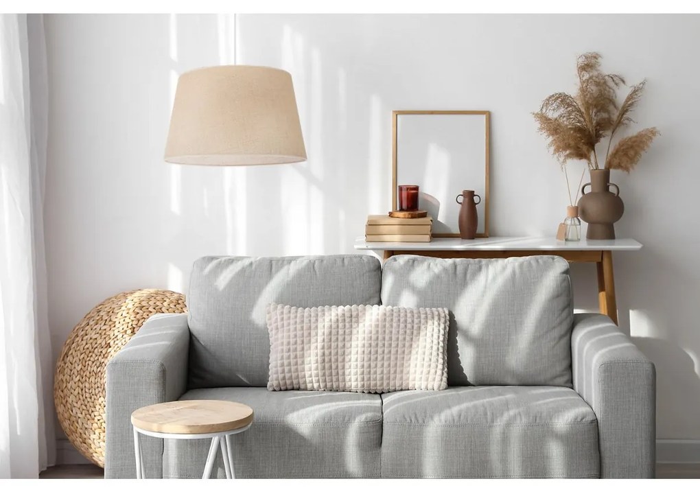 Závesné svietidlo Juta, 1x jutové tienidlo, (fi 44cm), w