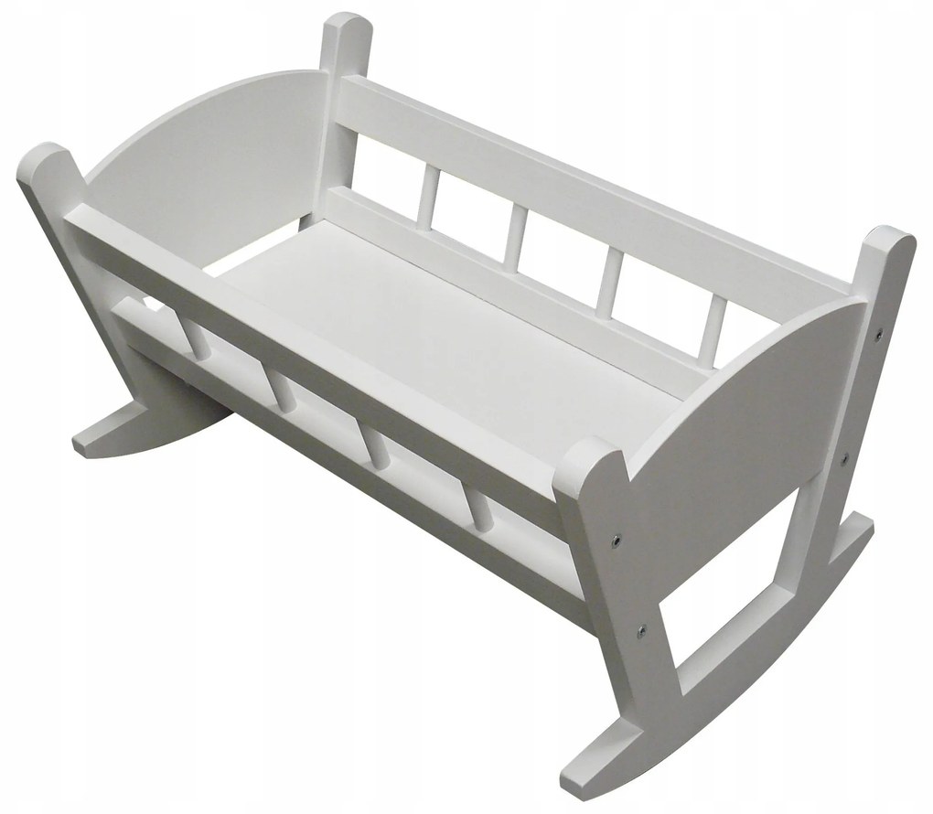 Drevená kolíska pre bábiky biela