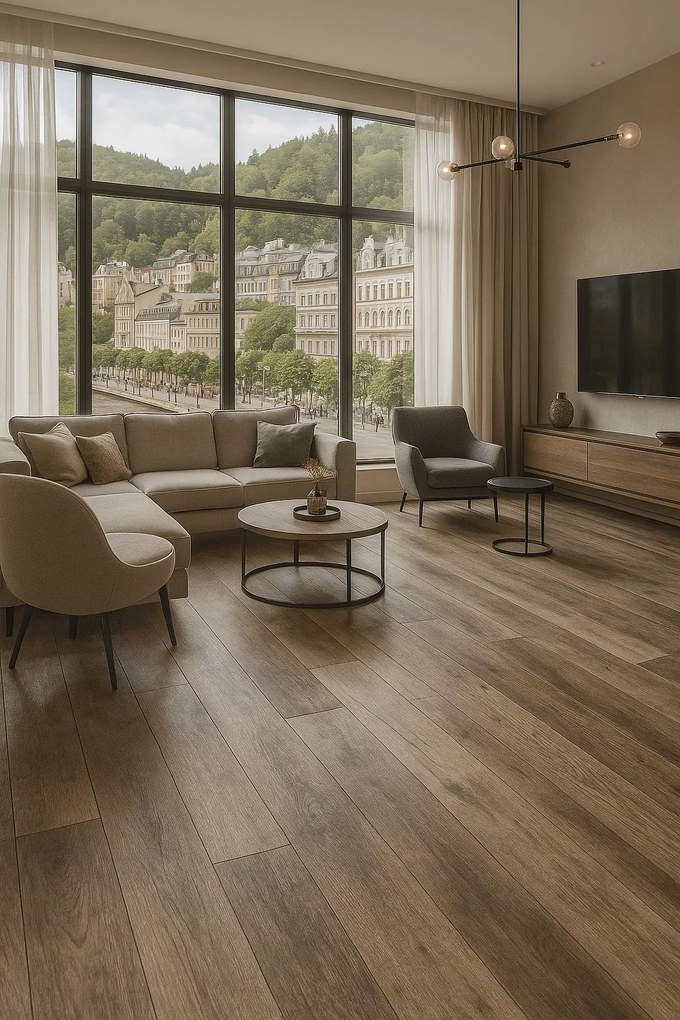 Beauflor, PVC podlaha - lino Texalino Supreme 691 M Valley Oak - dub, na mieru, šíře 2m,3m,4m,5m, hnedá, filc, chodba / predsieň