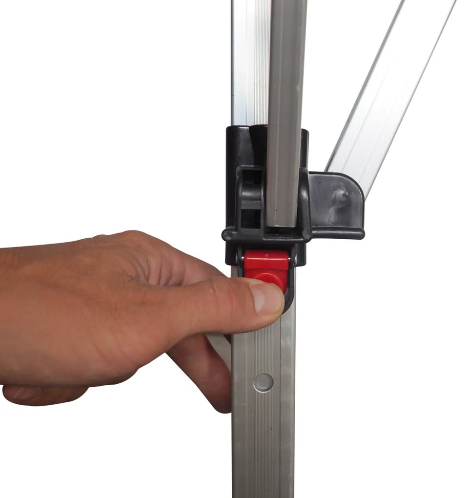 Rýchlorozkladací nožnicový stan 3x6m – hliníkový, Červená, 1 bočná plachta