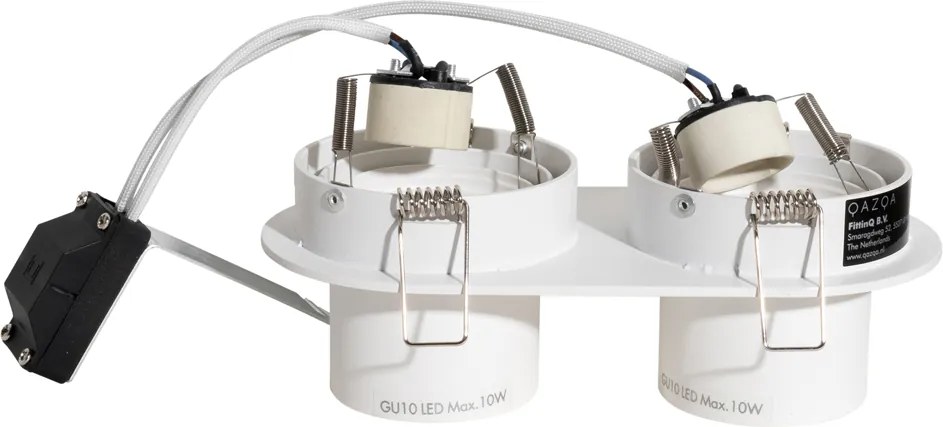 Zaoblené zápustné bodové svietidlo biele GU10 50mm 2-svetlové - Installa