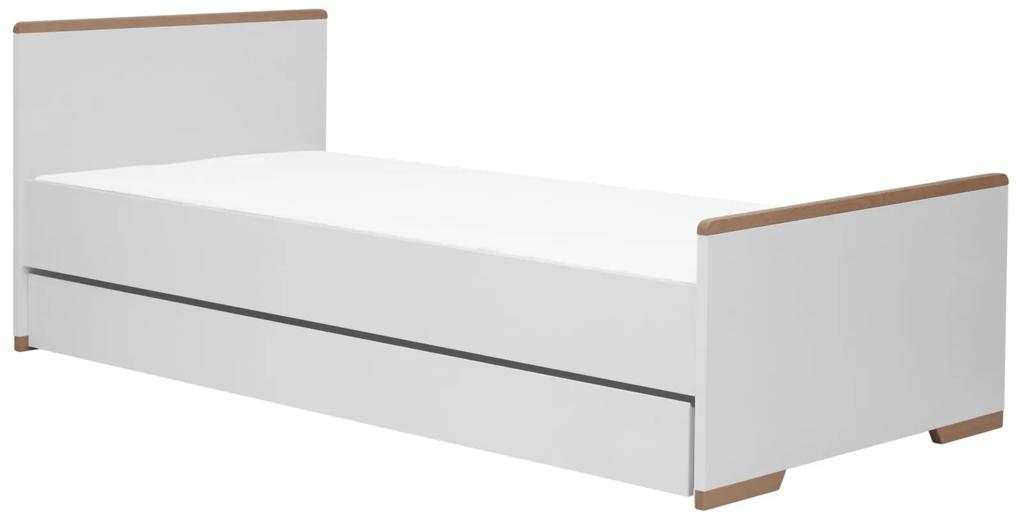 drevko Detská posteľ Snap - 200 x 90 cm (2 farby) - Biela, Zásuvka: Áno