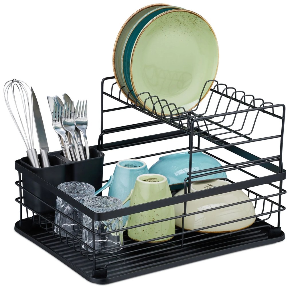 Kovový odkvapkávač na riad čierny, RD45816