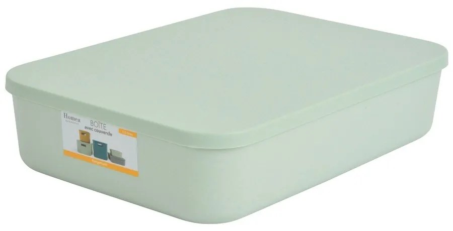 Svetlozelený plastový úložný box s vekom 35,5x25,5x8 cm – Homéa