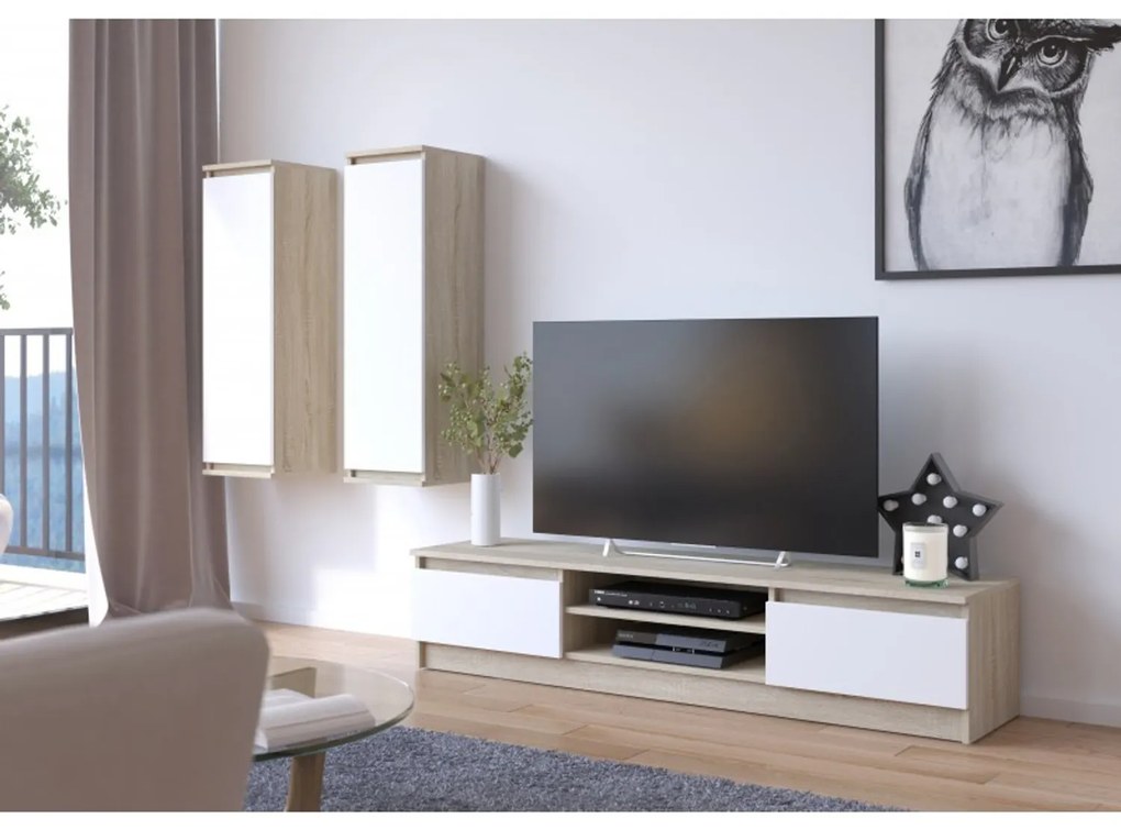 Vitrína CLP W 30 cm Sonoma/ biela