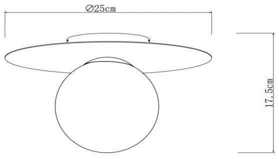 Lucide 79187/01/30 - Stropné svietidlo TRICIA 1xE27/15W/230V pr. 25 cm čierna