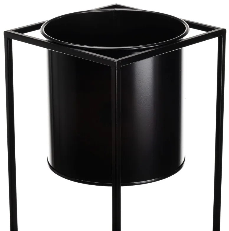 KOVOVÝ KVETINÁČ SO STOJANOM RING 100X23 CM ČIERNA