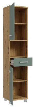 Kúpeľňová skrinka VENOM zelená/dub artisan